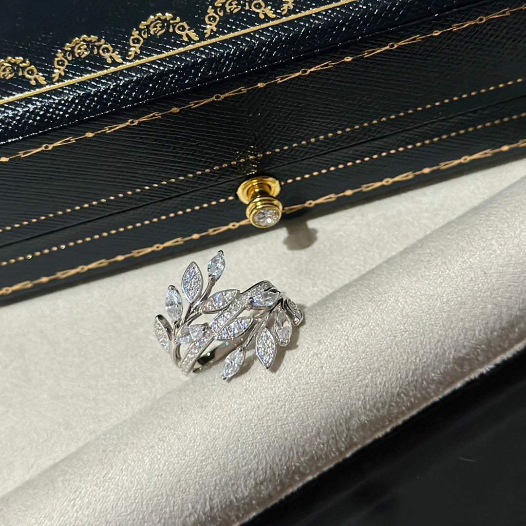 Pnstime T Victoria Diamond Vine Bypass Ring - Image 8