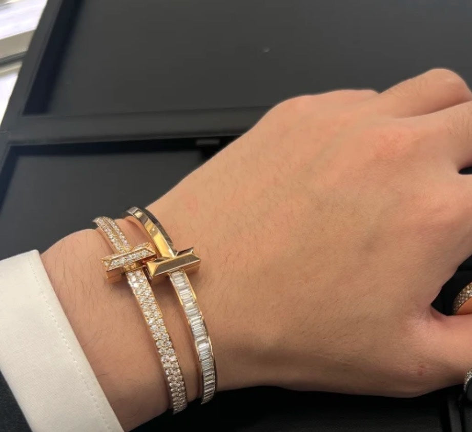 Pnstime T1 Wide Diamond Hinged Bracelet - Image 5