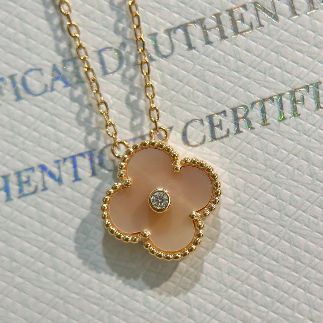 Pnstime Sweet Alhambra Pink Clover Necklace - Image 7