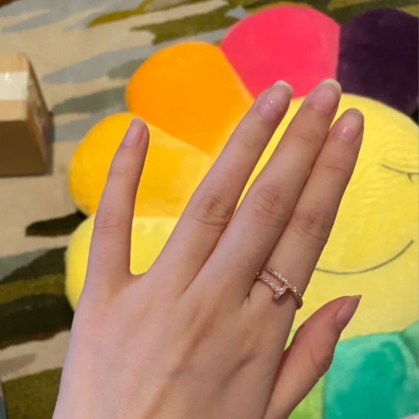 Pnstime Juste Un Clou Full Diamond Ring Luxury Women - Image 9