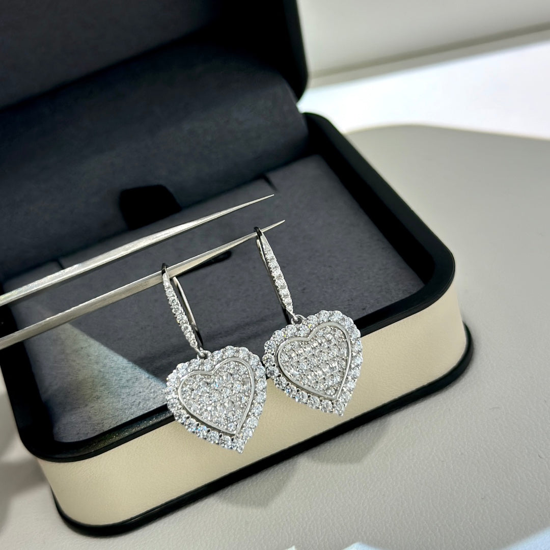 Pnstime T Heart Diamonds Earrings - Image 9