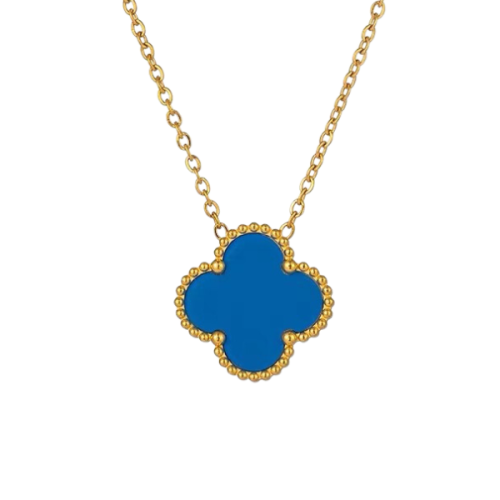 Pnstime Alhambra Clover Pendant Turquoise Necklace