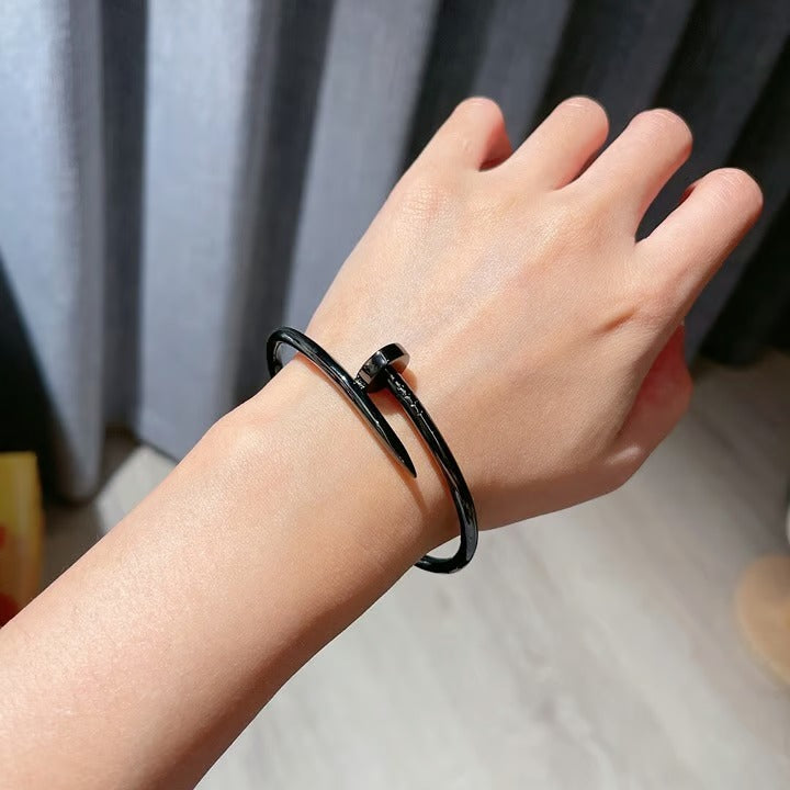 Pnstime Juste Un Clou Black Bracelet Unisex Fashion - Image 2