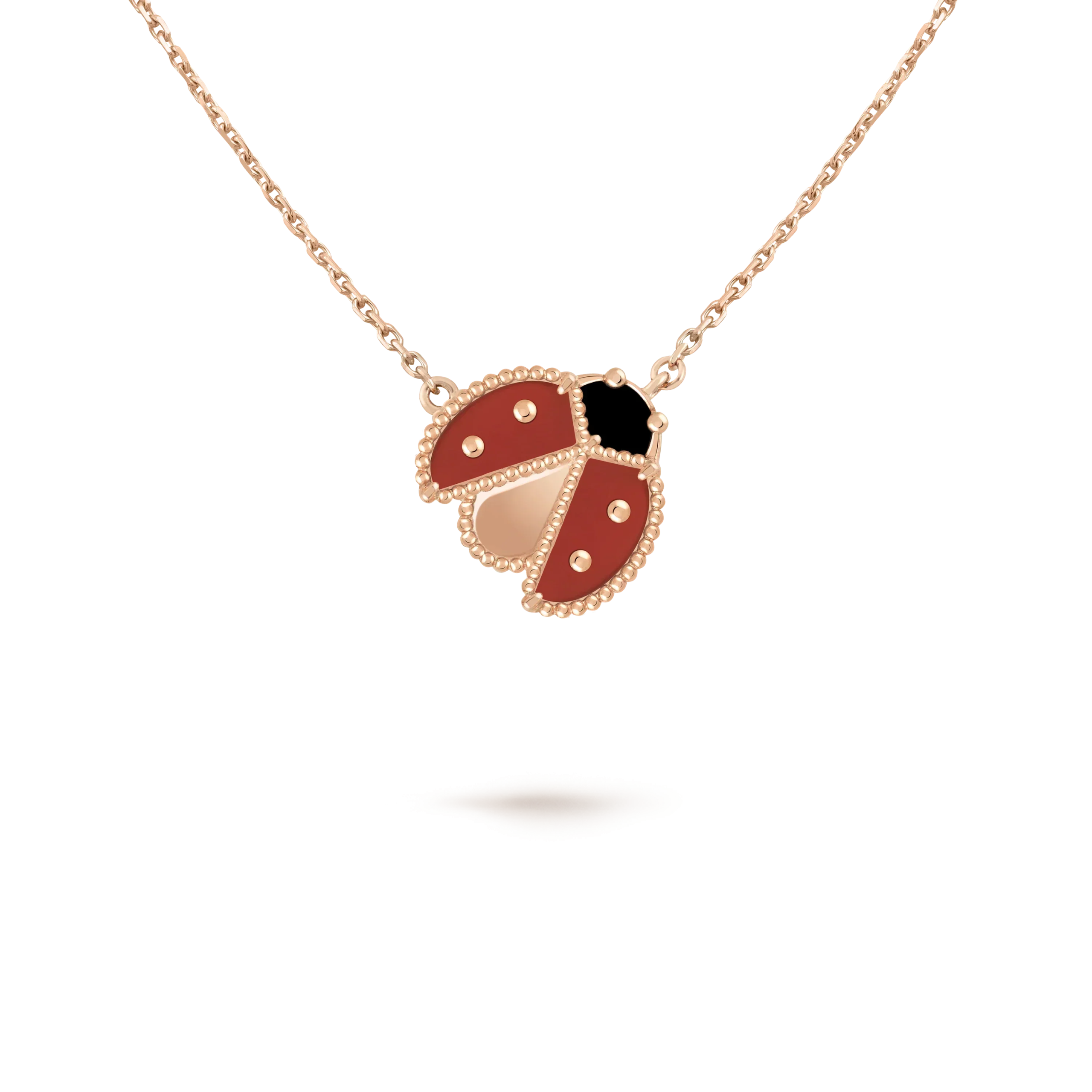 Pnstime Lucky Spring Open Wings Bug Rose Gold Pendant