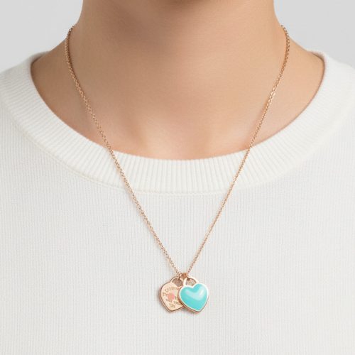 Return To T Mini Double Heart Necklace