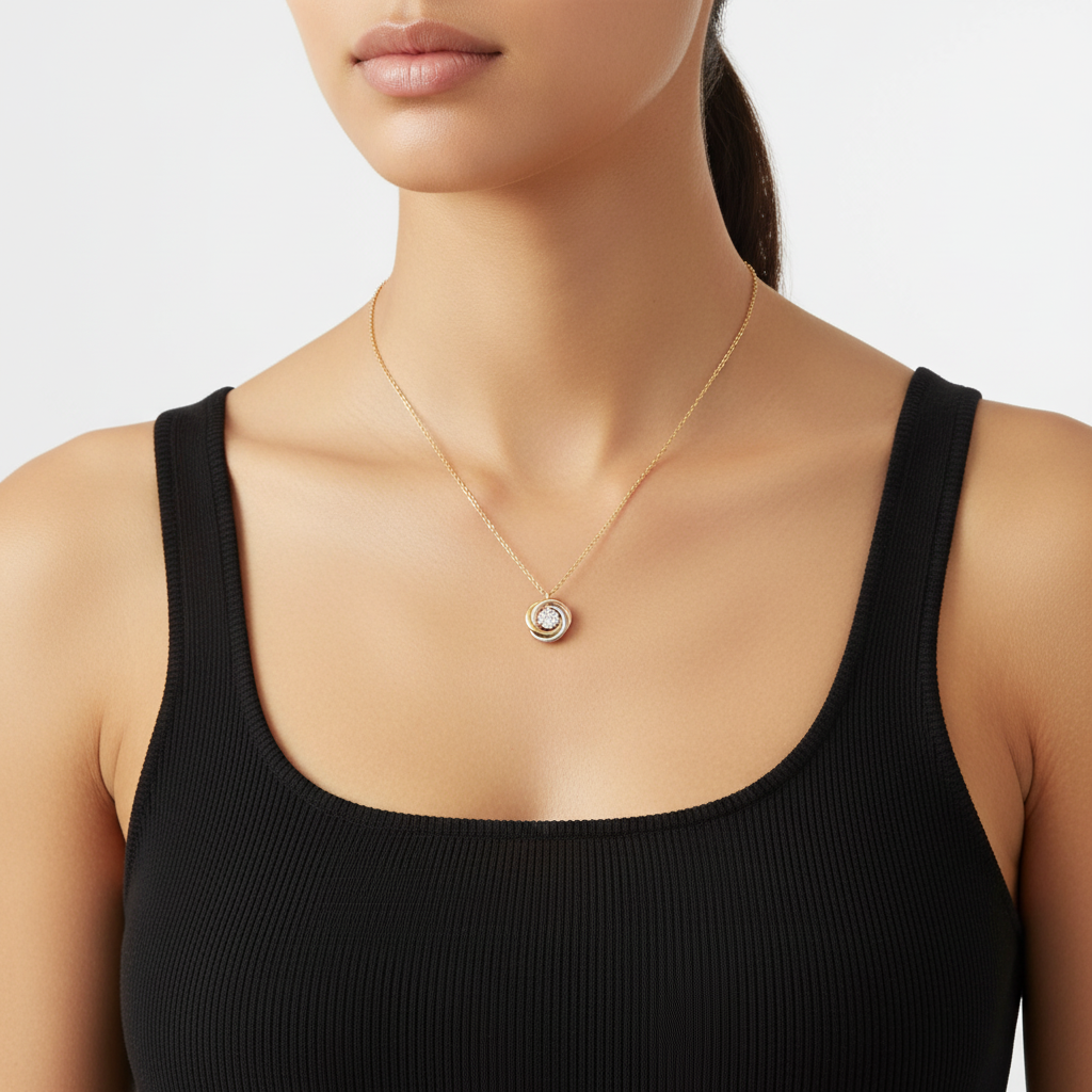 Trinity Harmony Drop Necklace - Image 2