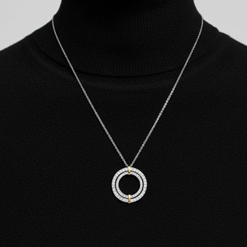 Edge Circle Pendant Necklace