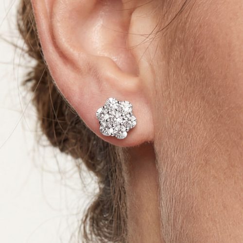 Flower Crystal Stud Earrings