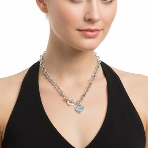 Heart Tag Toggle Necklace