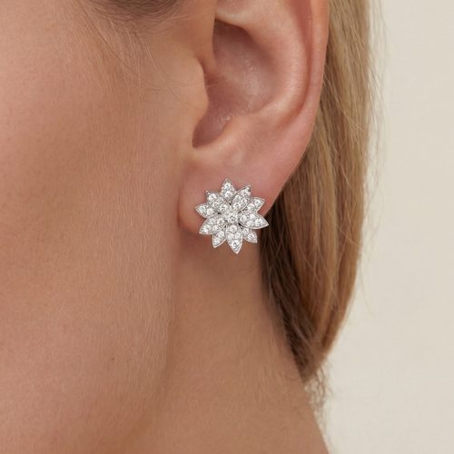 Lotus One Flower Stud Earrings