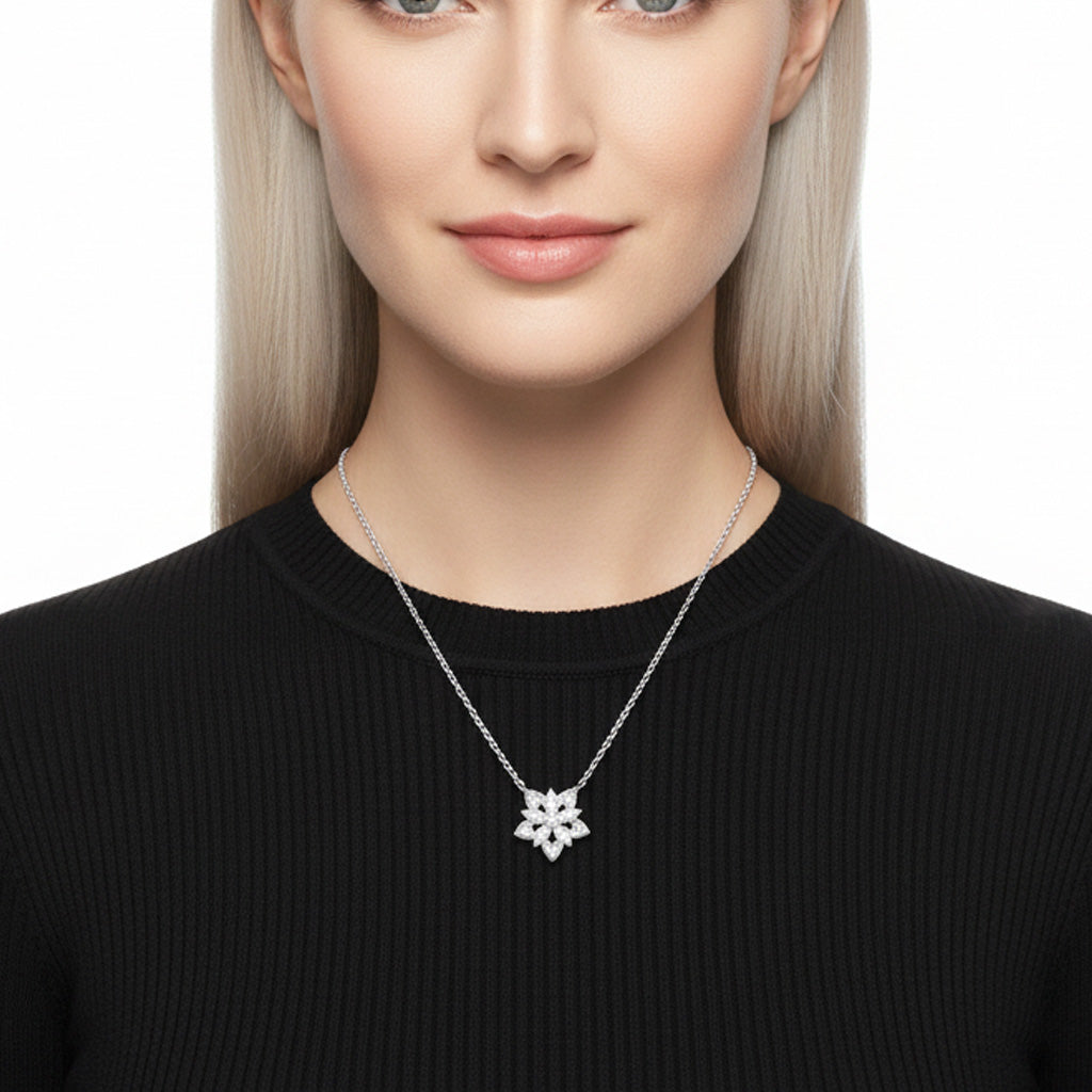 Lotus Openwork Pendant Necklace