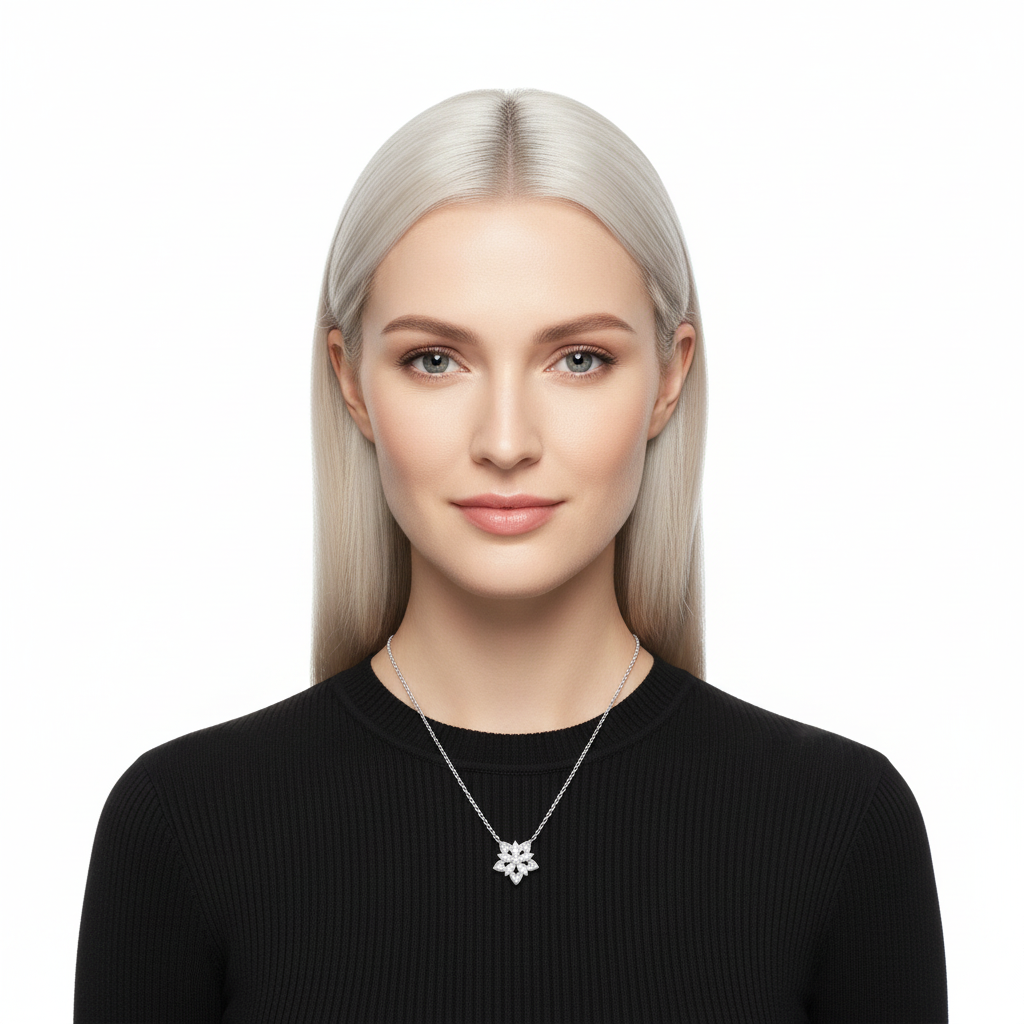 Lotus Openwork Pendant Necklace - Image 2