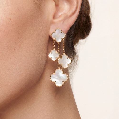 Magic Alhambra Mother Of Pearl Four Motifs Earrings
