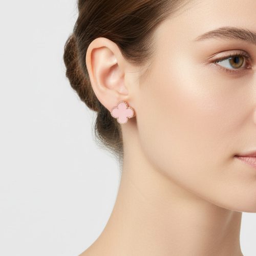 Magic Alhambra Pink Opal Earrings