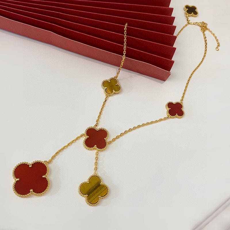 Magic Alhambra Six Motifs Carnelian Clover Necklace - Image 5