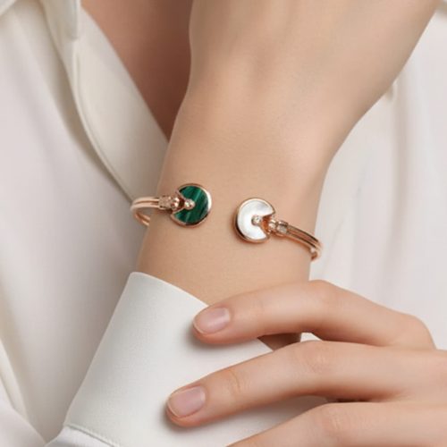 Malachite Pearl Open Bracelet