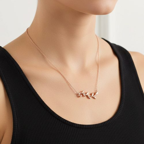 Olive Leaf Vine Pendant Necklace