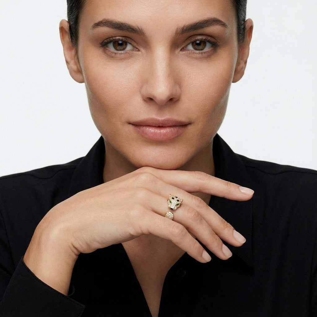 Panther Head Open Ring - Image 2