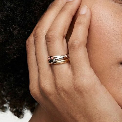 Triple Tone Interlocking Ring