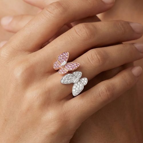 Two Butterfly Sapphire Ring