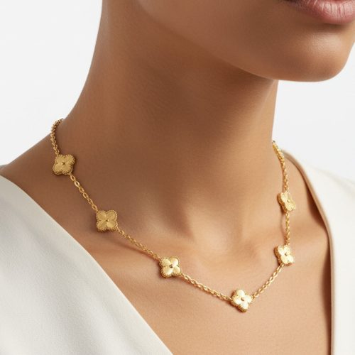 Vintage Alhambra 10 Motifs Necklace Engraved