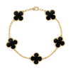 18K Vintage Alhambra Five Motifs Black Bracelet