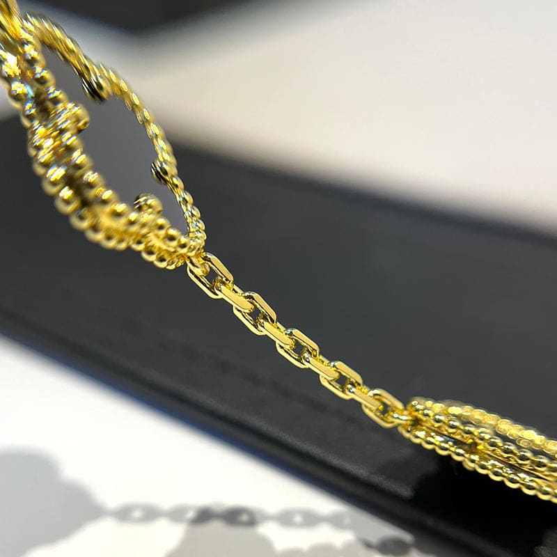 Vintage Alhambra Five Motifs Black Clover Bracelet - Image 6