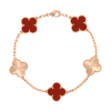 18K Vintage Alhambra Five Motifs Carnelian Bracelet
