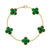 18K Vintage Alhambra Five Motifs Malachite Bracelet