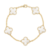 18K Vintage Alhambra Five Motifs Pearl Bracelet