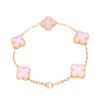 18K Vintage Alhambra Five Motifs Pink Opal Bracelet
