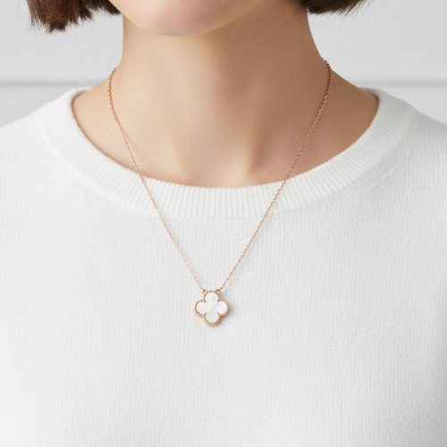 Vintage Alhambra Pink Mother Of Pearl Necklace