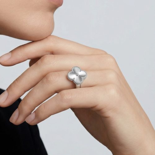 Vintage White Alhambra Ring